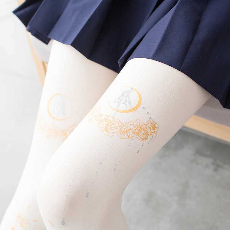 Socks Hosiery 80 d Japanese Lolita soft sister girl tights Lolita printing gold velvet pantyhose Y24083302OFE