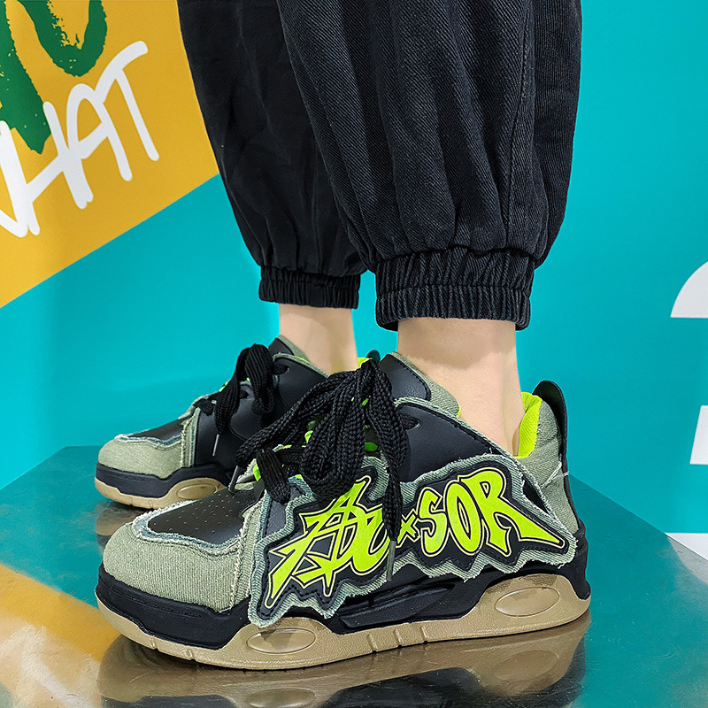 2023 Spring New Men Sneakers Fashion Lace UP Platform Casual Vulcanized Shoes Sport Students Running Shoes Zapatillas Hombre
