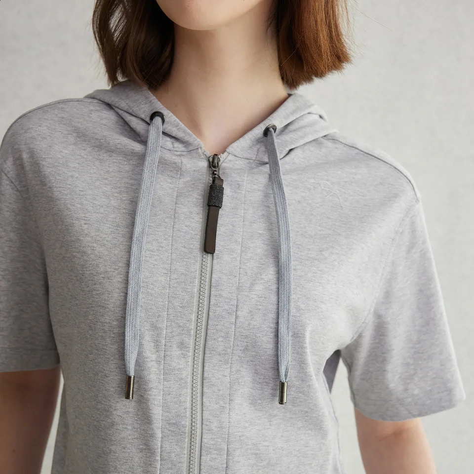 K2109X 100% Cotton Womens Hoodie Clothing y Summer 240827
