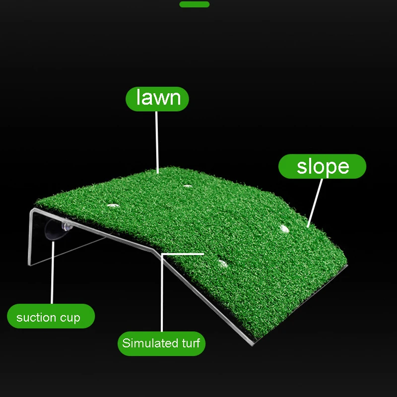 Turtle Basking Platform Suction Cup Habitat Simulation Lawn Ramp Turtle Dock Floating Island For Reptile Terrarium Accessory