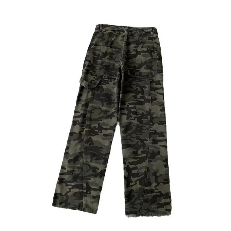 SummerAutumn Camouflage Work Jeans Womens Loose Straight Leg Wide Casual Pants American Style Fashion 240830