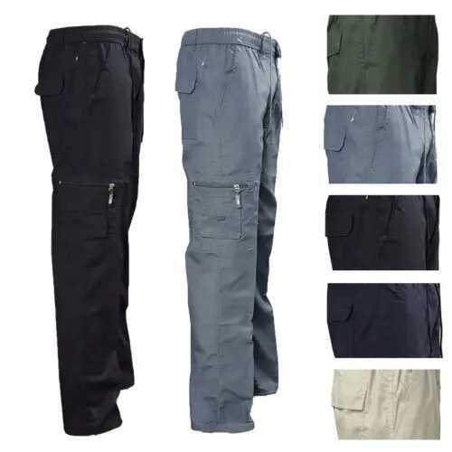 2021 Fashion Pants Black Grey Beige Heavy Duty Combat Cargo Staff with Kneepad Pocket W240829