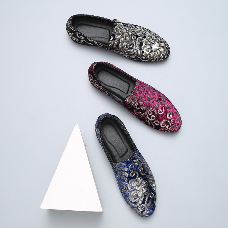 Designer Men's Dress Embroidery Loafers Italian Brand Wedding Fashion Party Shoes for Men Oxford Shoe New