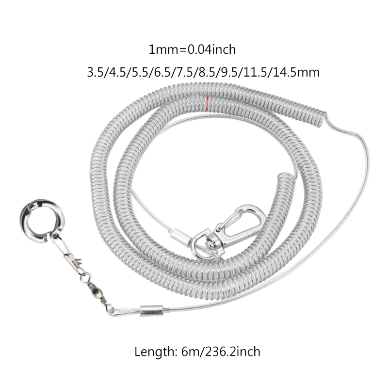 6m Flexible Parrot Bird Harness Leash with Leg Ring Anti-bite Outdoor Flying Training Rope for Birds Parakeet Cockatoo Cockatiel