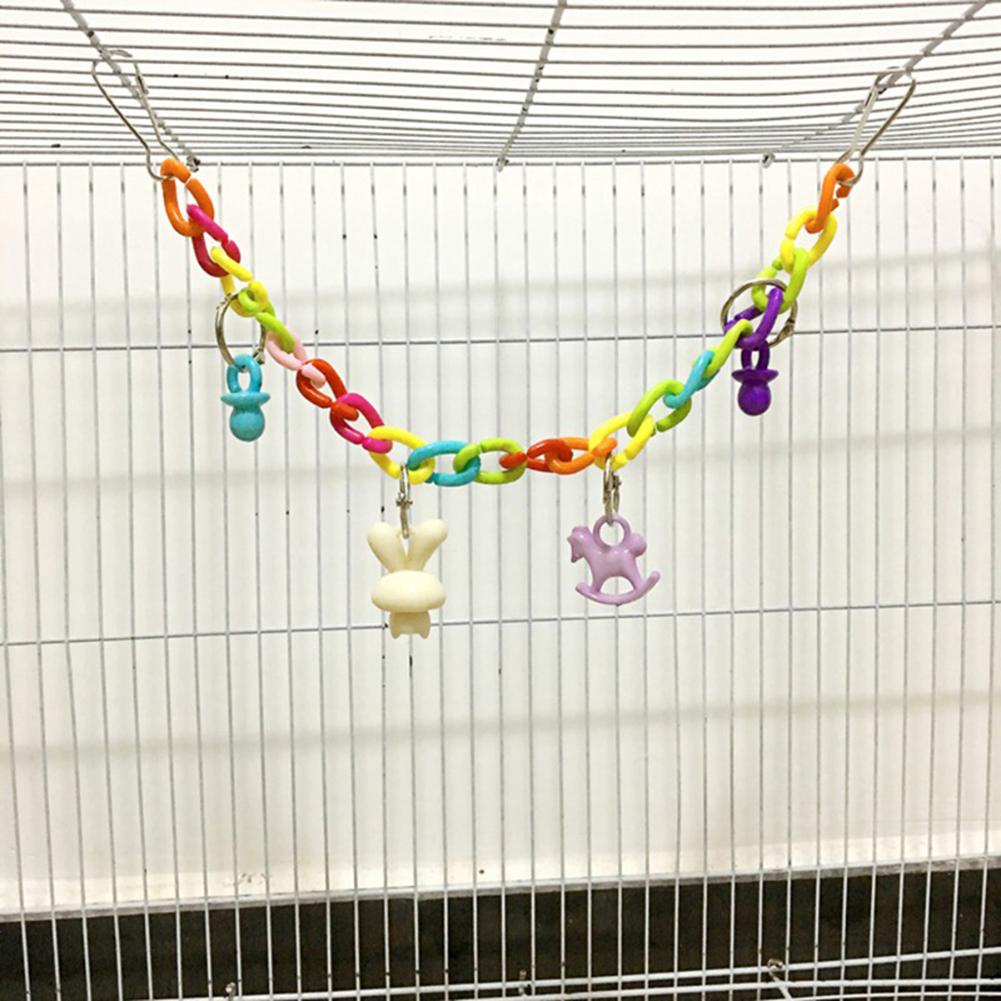 Parrot Colorful Acrylic Bridge Cage Bird Funny Pet Supplies Toy Hanging Accessories Swing Toys Chain Exercise