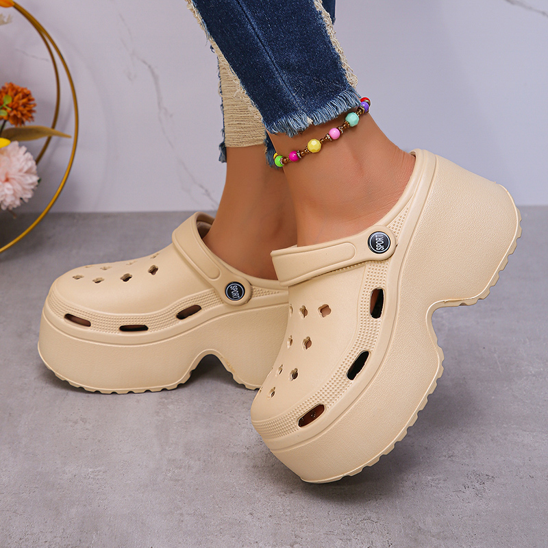 Wedges Heel Sandals Women Summer 2025 Closed Toe Chunky Platform Sandalias Mujer Fashion Hollow Out High Heels Slides Ladies