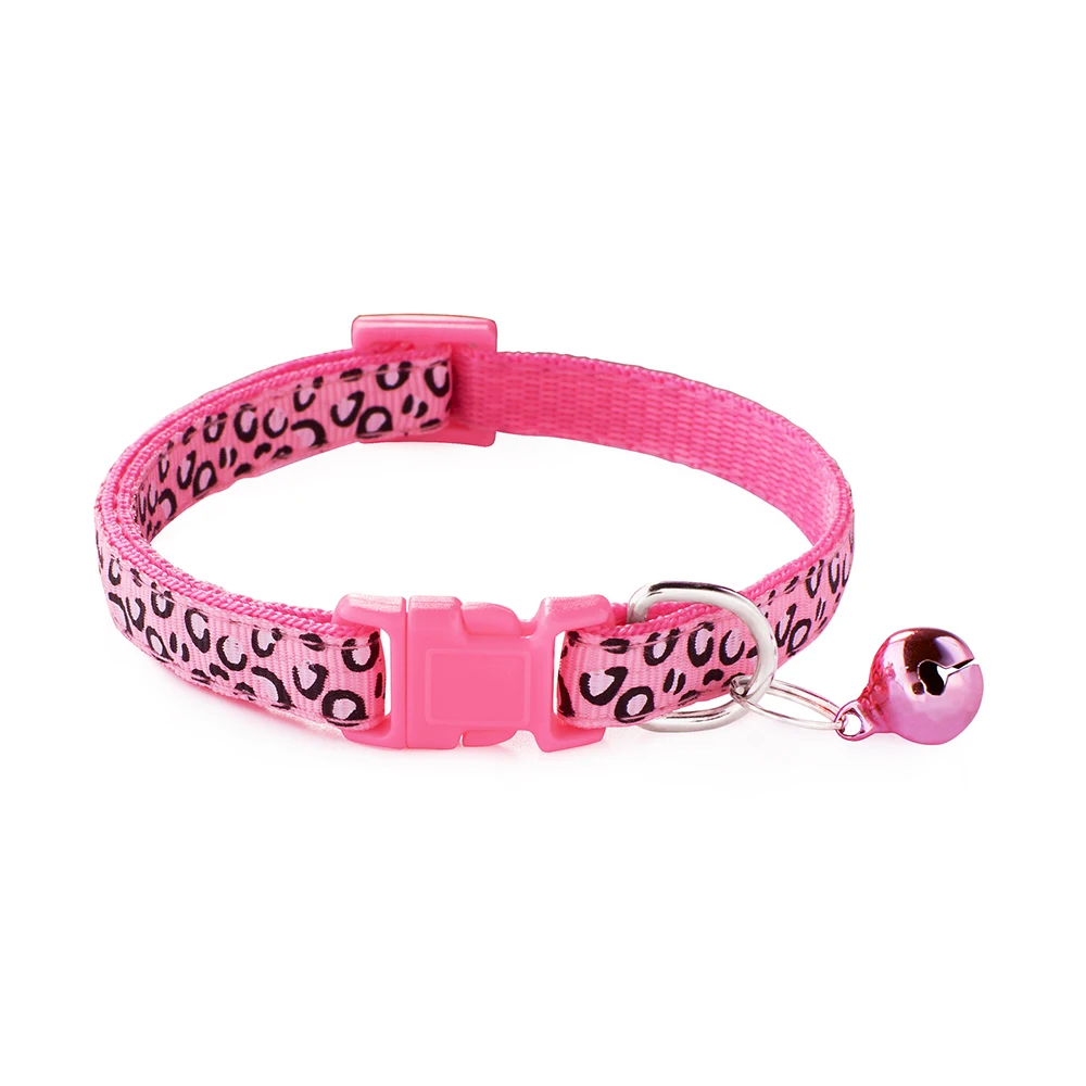 Leopard Print Pet Collar, Adjustable cat Collar with Bells To Prevent Loss Fashion dog Collar for Cats and Puppies Accessories