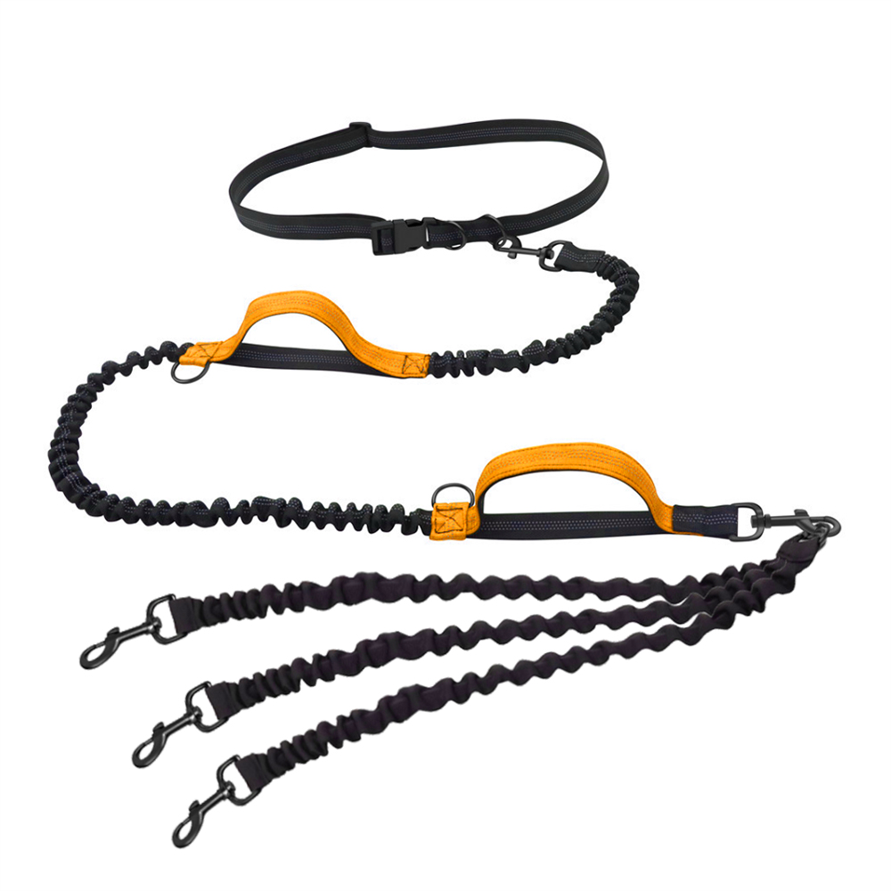 2/3 Multiple Dog Leash Dog Accessories Waist Elastic Pet Leash Dog Leashe for Large Dog Color Reflective
