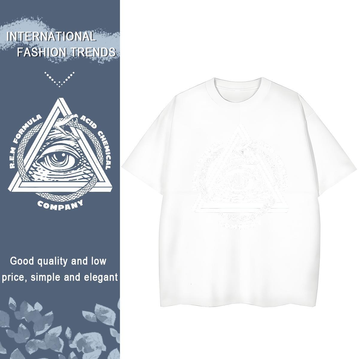 Popular T Shirts Men 230g Cotton eye of the devil Beach Anime O-Neck Short Sleeve Tshirts Designer Clothings