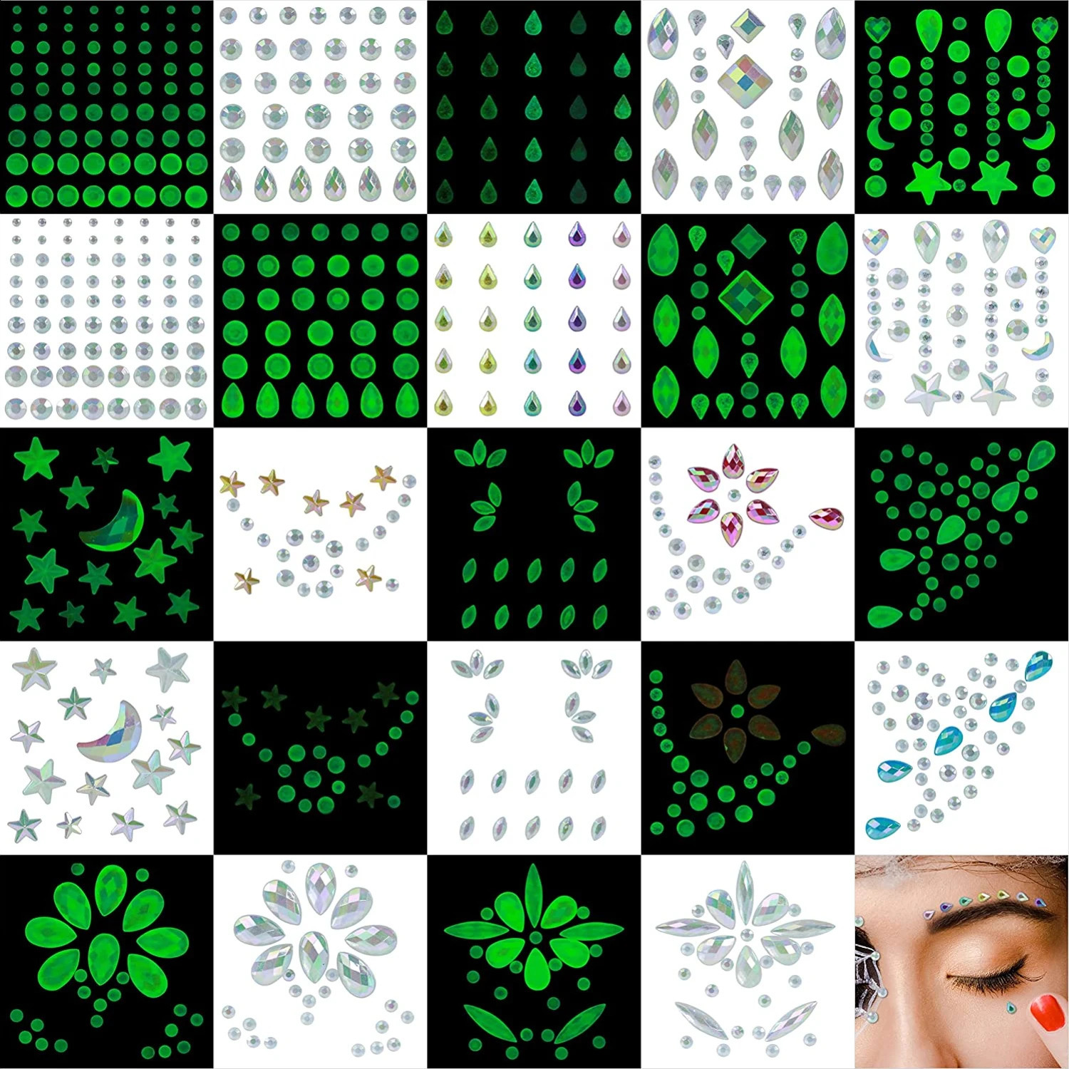 Temporary tattoo stickers sexy stickers jewelry sparkling diamonds tattoos holiday party decorations childrens tattoos eye makeup 240829