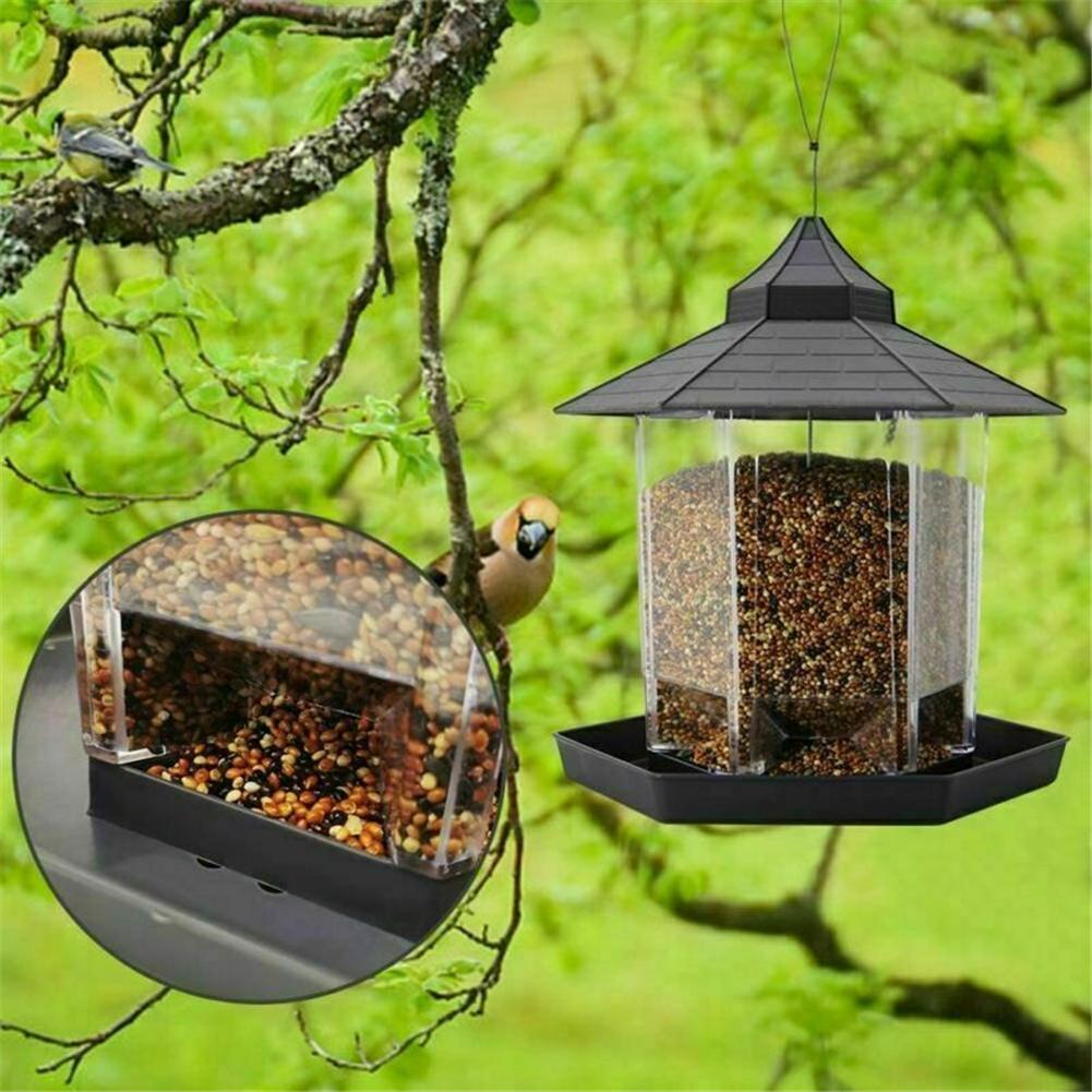 Wild Bird Feeder Outdoor Hanging for Garden Yard Decoration Panorama Gazebo Birdfeeder