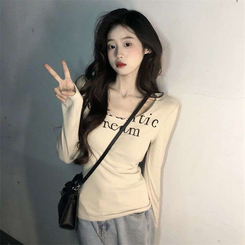 Cotton Top for Women Off White Clothing 2024 Tee Skinny Woman T-shirt Slim New Arrivals Korean Fashion Aesthetic Trend in Tshirt
