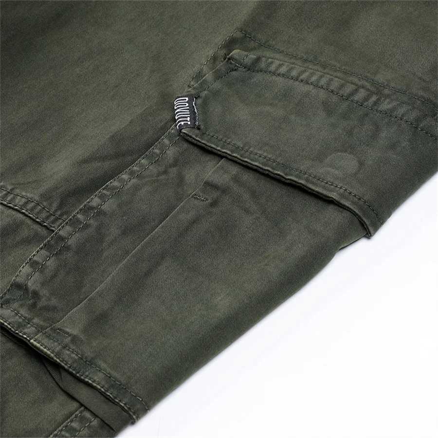 Pocket mens Trouser casual pure cotton cargo cuff pants mens outdoor sports travel Trouser tactical work pants W240829