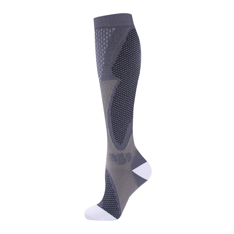 Nylon pressure long tube fitness, outdoor running cycling socks, quick drying, breathable, men's and women's compression calf socks