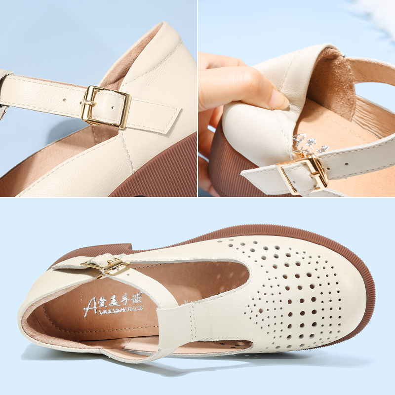 Sandal Women's Leather Sandals Ladies Women's Summer Footwear Summer Shoes Sale Korean Reviews Many Shoes White Heels Shoe Mule