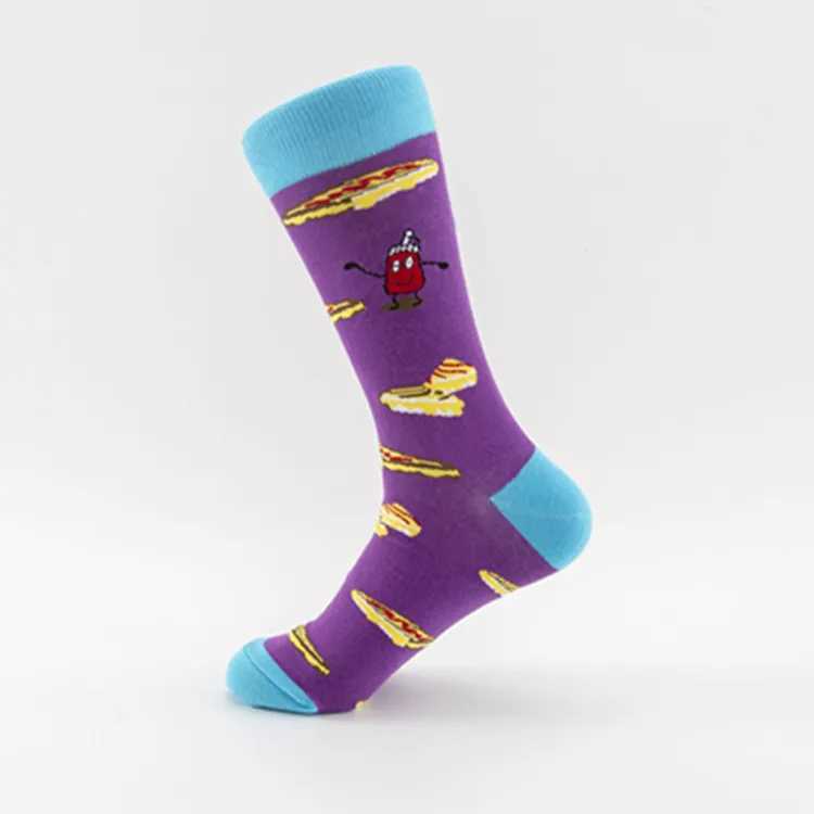 Men's Socks 5 pairs of socks new colorful tide socks swimming ring socks casual cotton socks trend medium tube socks wholesale Y2408307ZCU
