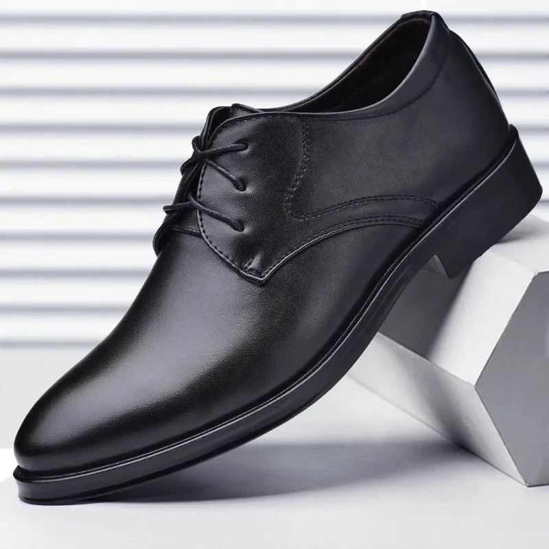 Black Men's Leather Formal Shoes for Men Oxfords Male New Wedding Party Office Business Shoe Man atos de hombre Plus Size 416a Oxds