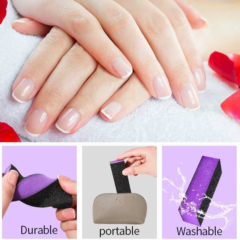 10 pieces of nail cushion blocks 3 sides of shiny cushion blocks sanding sponge files nail art tips and cushioning tools W240829