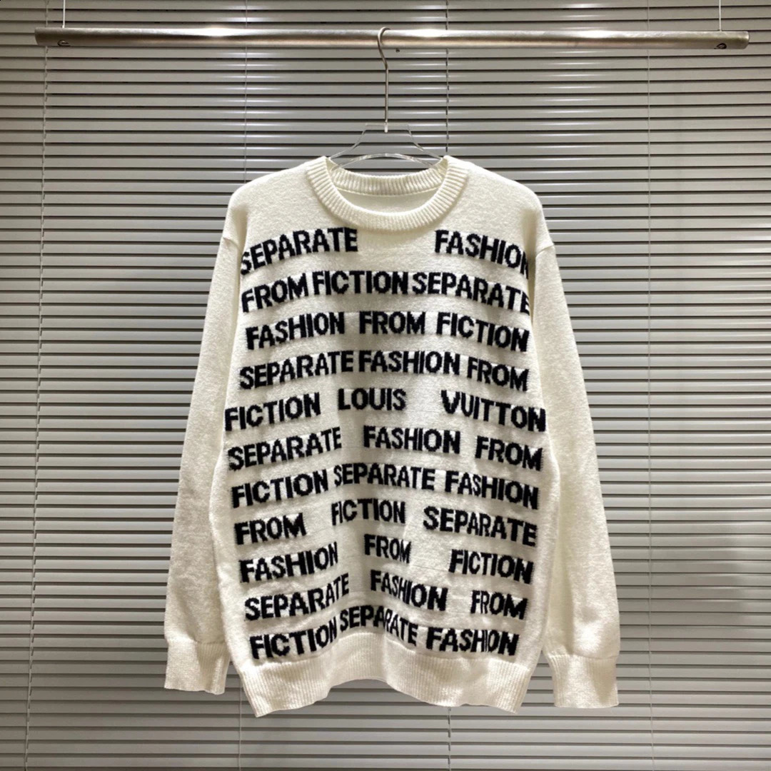 Mens Personality Trend Sweater Mens Trend Cotton Korean Winter Fashion Fully Printed Letter Pull Down 240829
