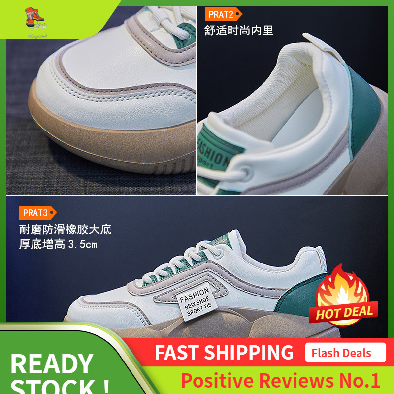 Ddmysports Spring New Korean Edition Little White For Female Ins Trendy Students Street Photography Internet Red Board Thick Soled Casual Shoes OUTDOO