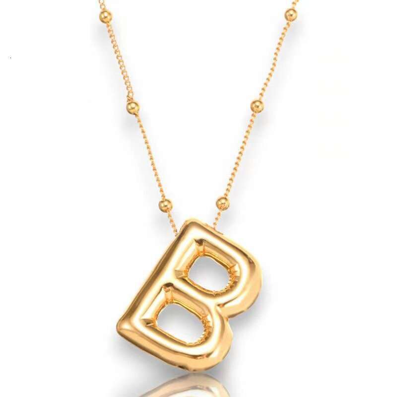 2024 INS hot selling balloon smooth letter necklace chubby pendant European and American fashion simple collarbone chain designer Necklace for women h