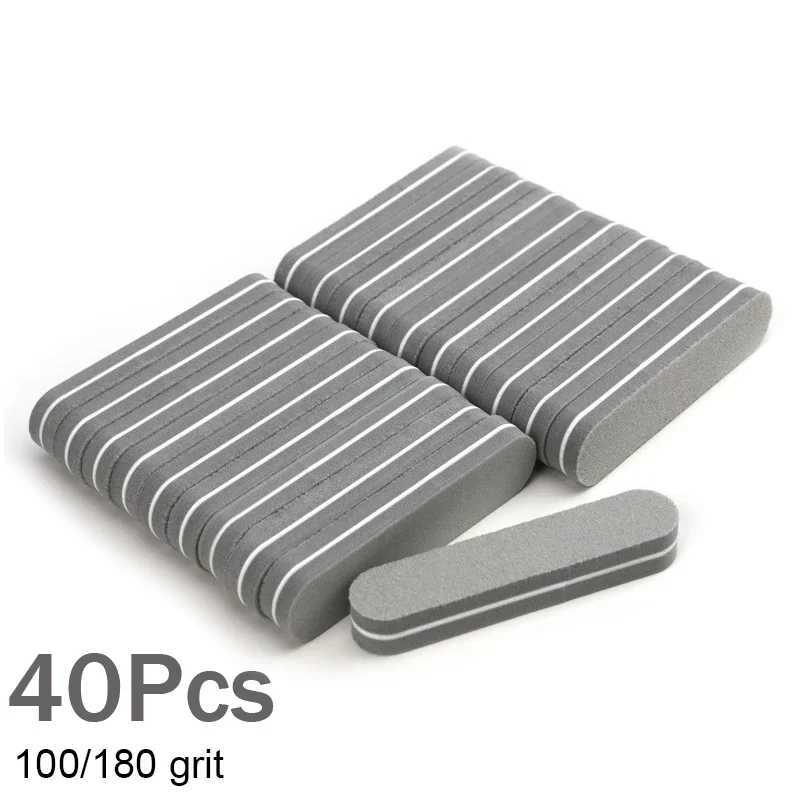 20Pcs nail file block color 100/180 grain sponge nail polish polishing buffer sanding machine strip polishing foot processing tool W240829