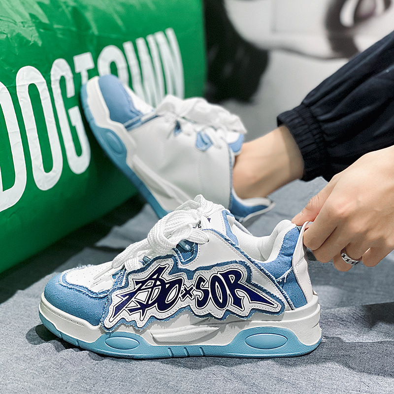 2023 Spring New Men Sneakers Fashion Lace UP Platform Casual Vulcanized Shoes Sport Students Running Shoes Zapatillas Hombre