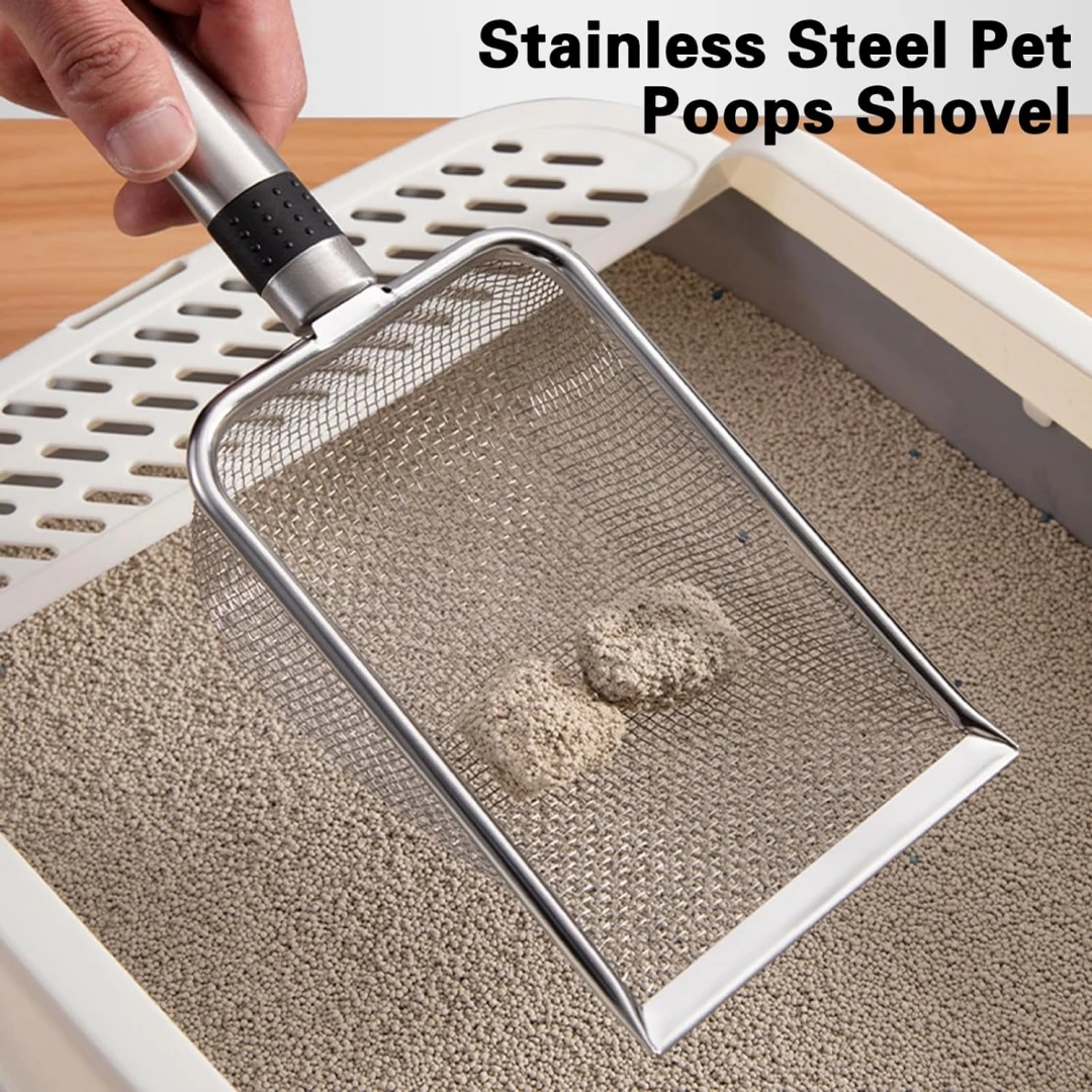 Pet Cleaning Aluminum Alloy Metal Cat Litter Scooper Stainless Steel Handle Pet Waste Shovel 2024 New