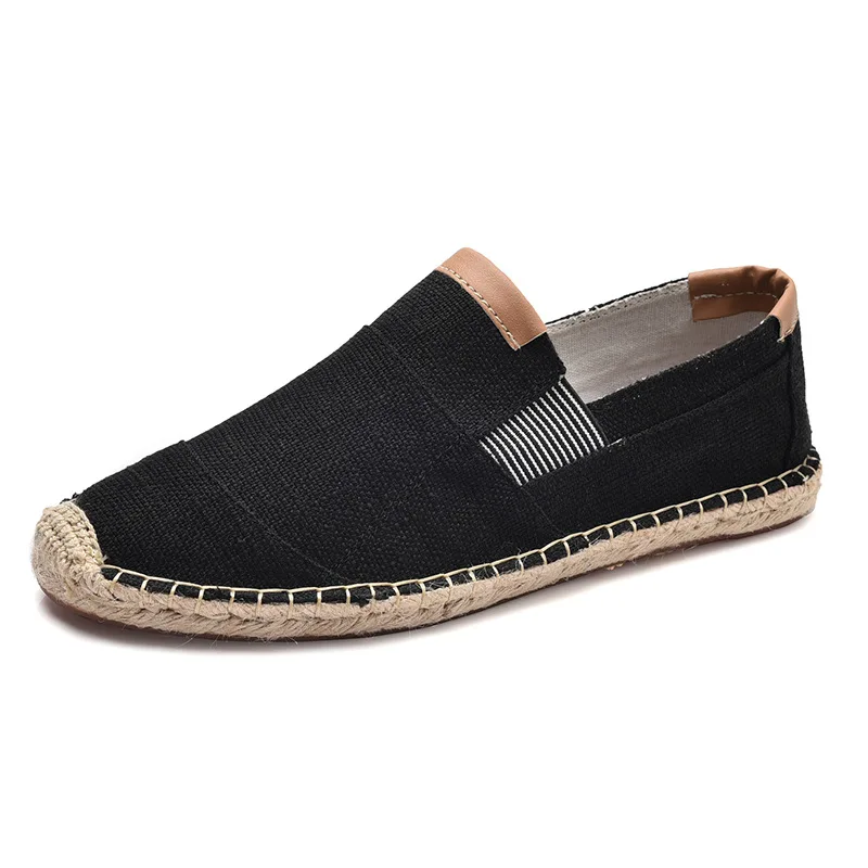 Casual Mens Male Breathable Canvas Chinese Fashion 2021 Soft Slip On Espadrilles For Men Loafers Driving Shoes 0555