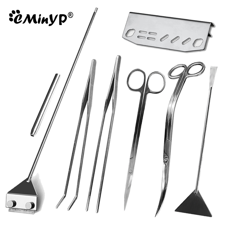 Aquarium Cleaning Accessory Stainless Steel Scissor Tweezers Spatula Algae Scraper Storage Rack Fish Tank Aquascape Plant Tool