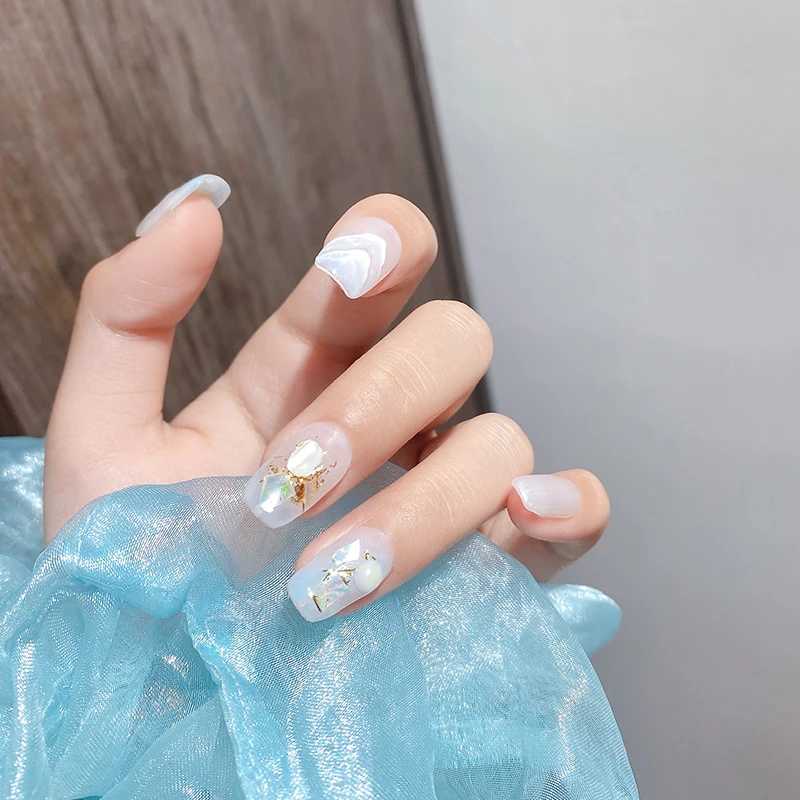 1 box of natural shell nail decoration sheet nail accessories non artistic painting chrome stone chameleon sheet nail drill 3D W240829