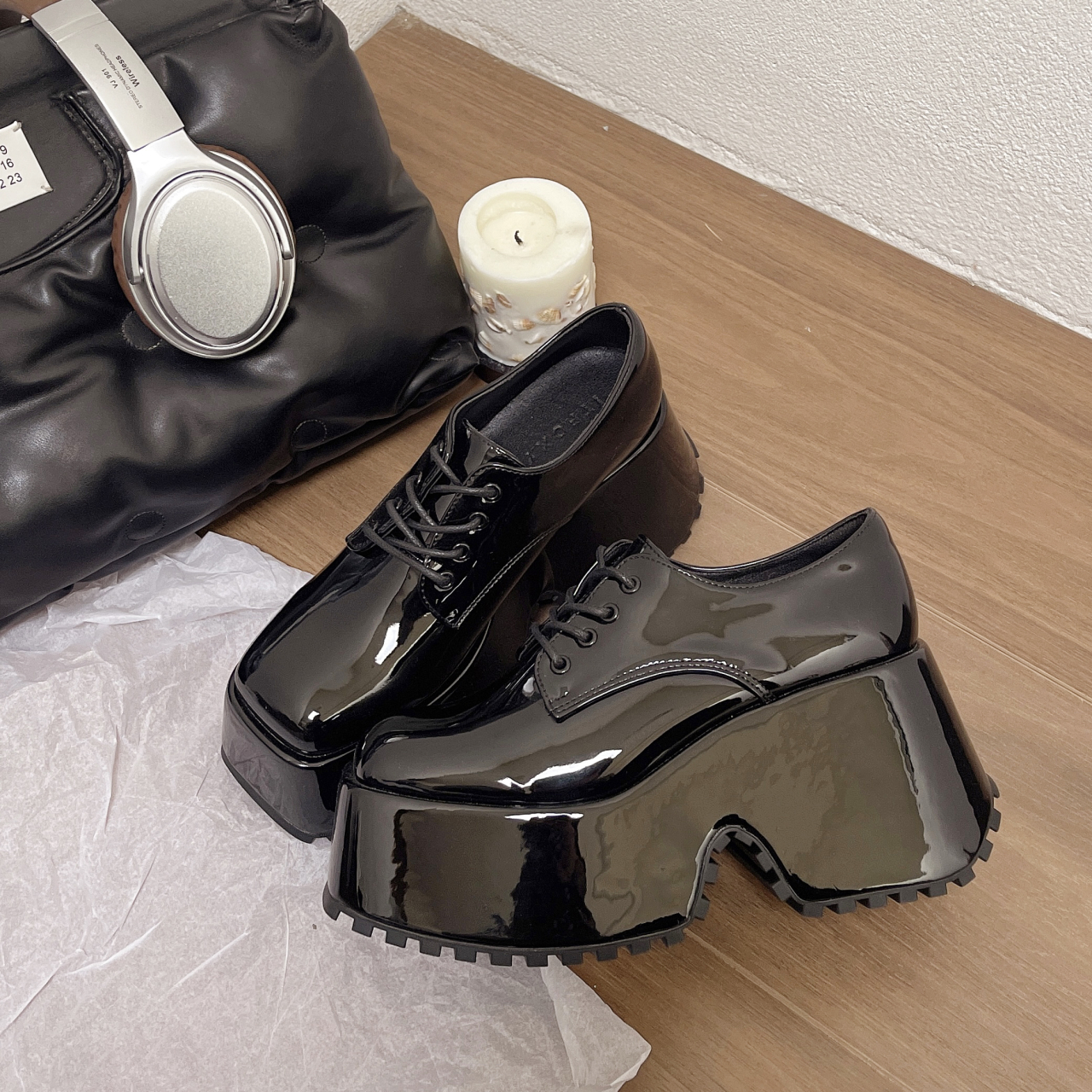 2025 new Platform Leather High Heels Haruku Casual Oxford Loafers Thick Bottom Mary Jane Ladies Lolita Lace-up Shoes Women