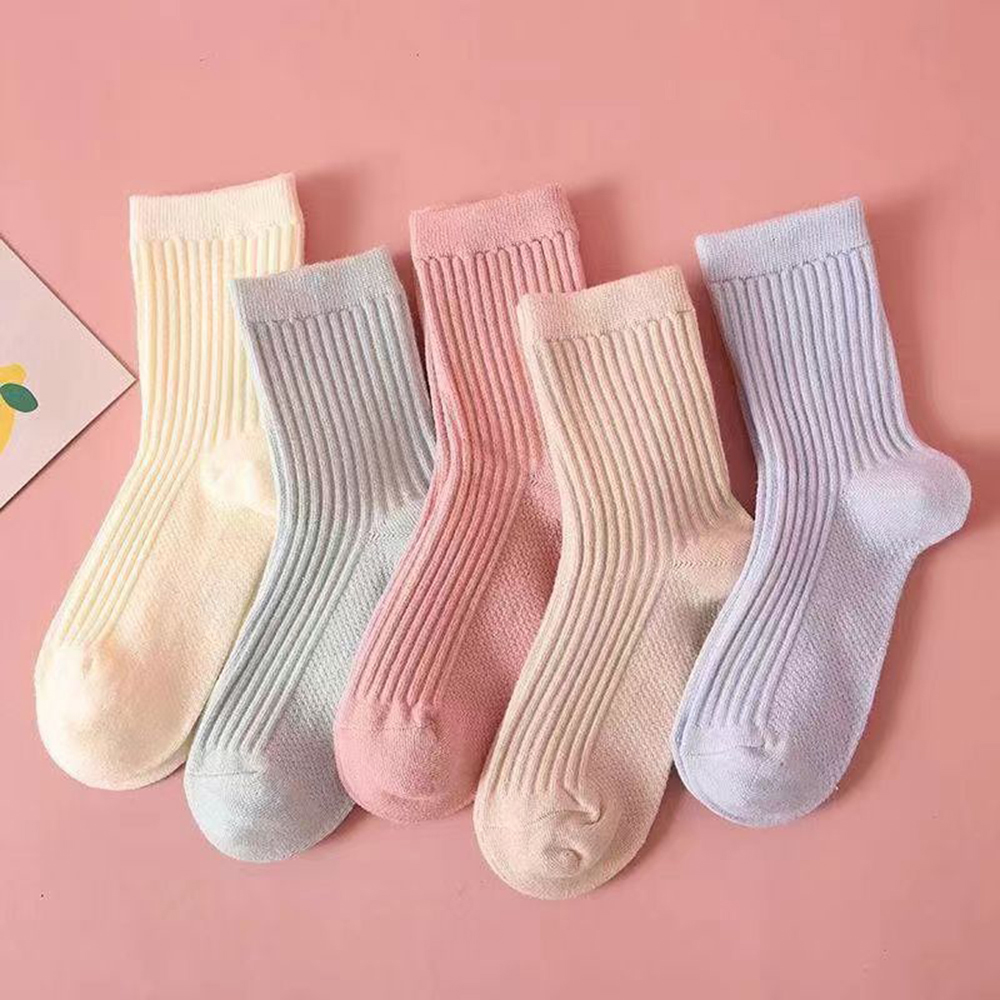 OC-Maryya 60001 Medium Length Athletic Women's Seasonal Thin Cotton Socks Sports Colored Fashionable Young Students on Campus