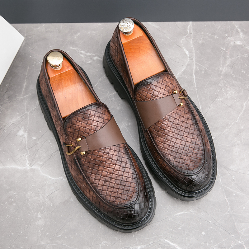 Loafers Thick Bottom Fashion Black Casual Shoes for Men Oxford Shoes Luxury Brand Formal Business Shoes Slip-on Driving