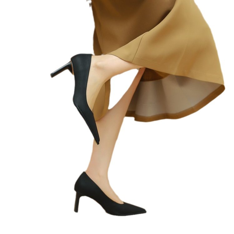 2025 S Fashion Designer Women Shoes New Korean Version High Heel Point Toe Solid Color Commute Free Shipping