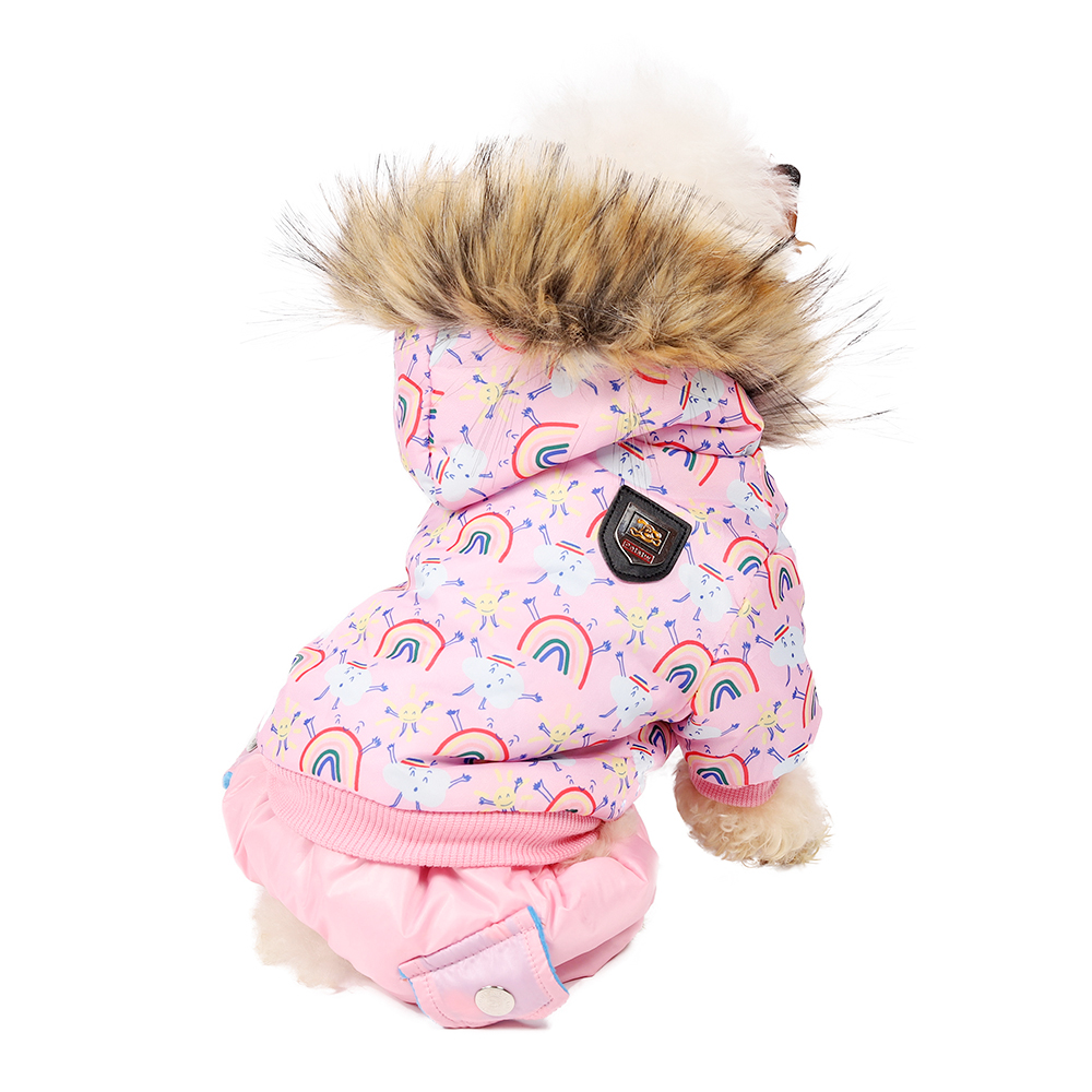 New Rainbow Cotton Hooded Warm Winter Thickness Pet Dog Clothes Cat Puppy Dogs Coat Jackets Jumpsuit From S-XL For small dog