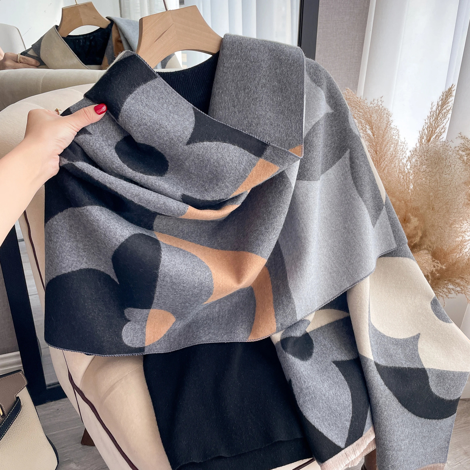 Cashmere Scarf for Women Thick Warm Winter Blanket Female Quality Shawl Wrap Bufanda 2024 Poncho Echarpe Pashmina y240828
