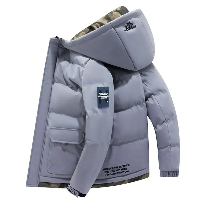 M5XL winter windproof parkas jacket mens warm hooded thick multi pocket down highquality 240830