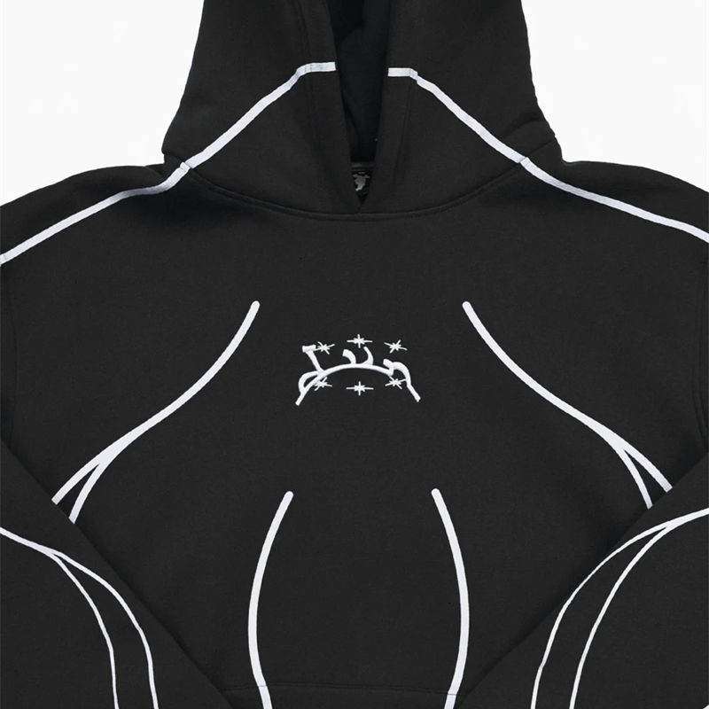 Divin Hoodie Y2K Harajuku Hip Hop Striped Graphic Print Oversized Hoodie Sweatshirt Mens Womens Gothic Coats Jacket Clothes 240830