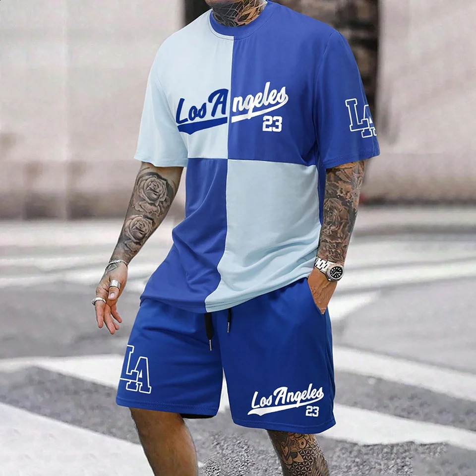 Mens Tshirt Pants Tracksuit 3D Print T Shirts Trousers Sets 2 Pieces Fashion Streetwear Male Oversized Suits Sportswea y240830