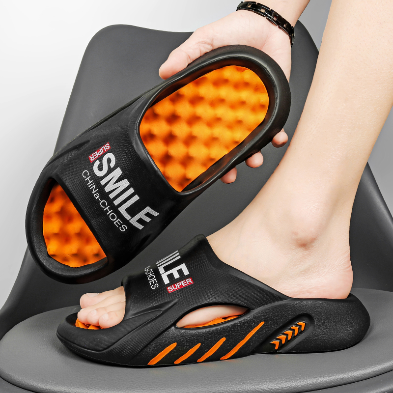 Men's Massage Slippers Comfortable Soft Slides Indoor Outdoor Sandals Beach Shoes Flip-flops Men Home Slippers Big Size 46 47