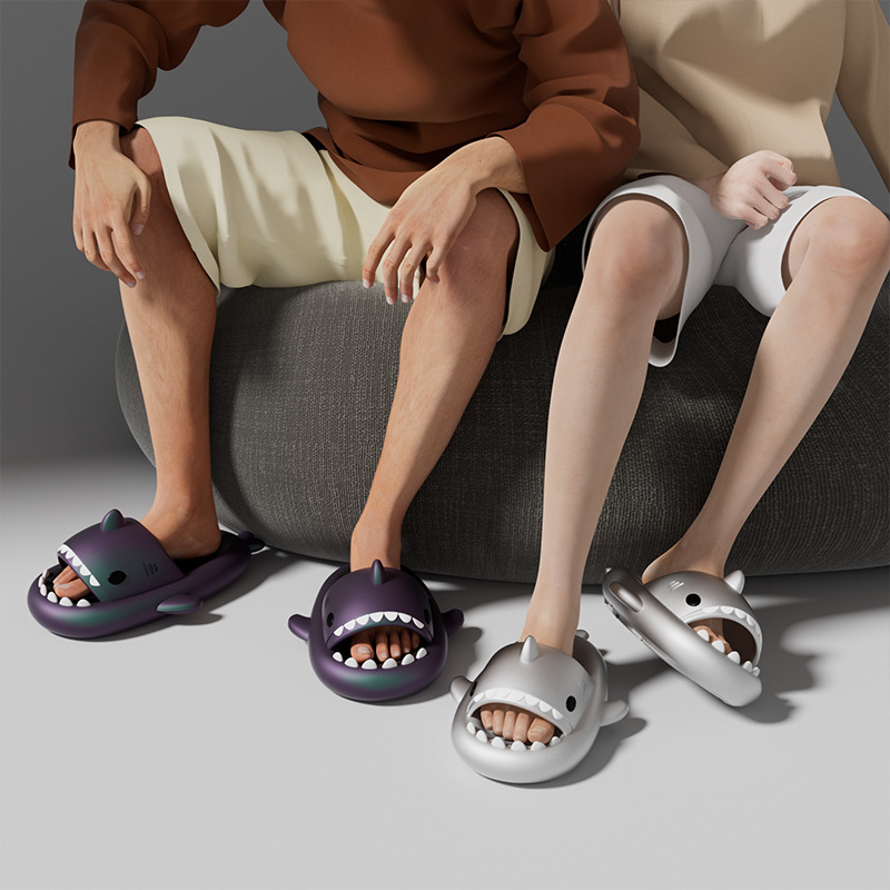 Summer Beach Shark Slippers Men Shark Slides Men Bathroom Flip Flops Adult Home Anti-skid Couple Childrens Funny Flat Sandals z250708U6SA