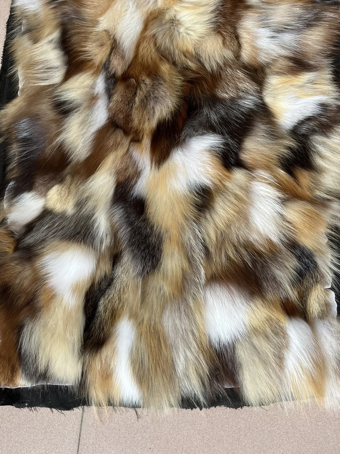Natural fox fur board real fur blanket parka lining DIY material 240830