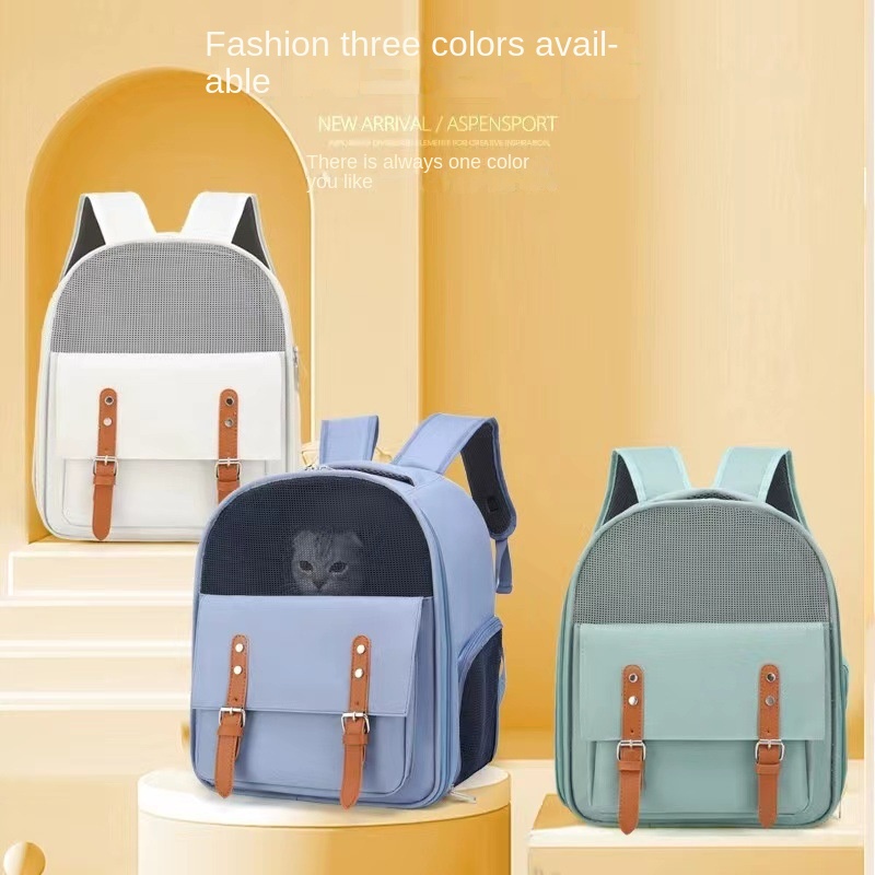 Large Capacity Breathable Cat Carriers Goes Out Bags and Takes The Cat Bag To Ventilate Backpack Pure Color Fashion Pet Backpack