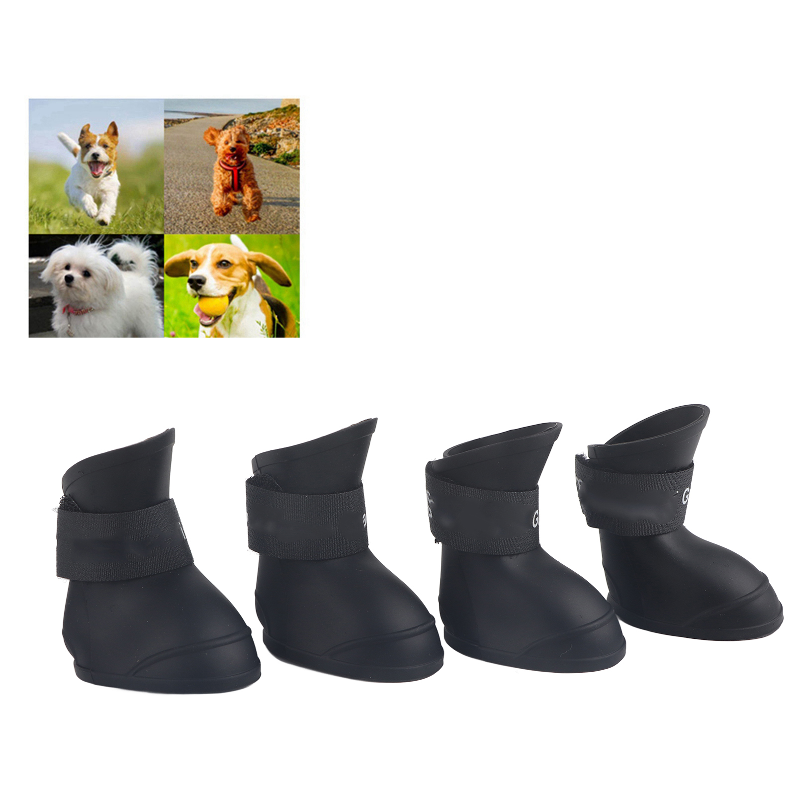 Pet Dog Rainshoes Waterproof Silicone Dog Shoes Anti-Skid Boots For Small Medium Large Dogs Cats Rainy Days Go Out Pet Supplies