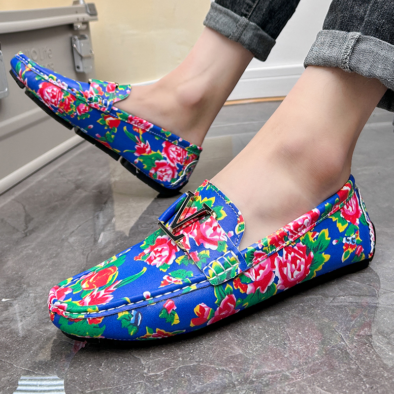 YRZL Luxury Men Handmade PU Leather Loafers Casual Driving Flats Slip-on Shoes Men Size 38-48 Comfy Moccasins Shoes for Men