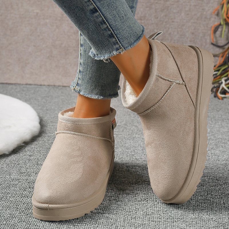 Thick Plush Platform Snow Boots Women 2024 Slip On Faux Suede Ankle Botas Mujer Winter Keep New Warm Fur Cotton Shoes Woman