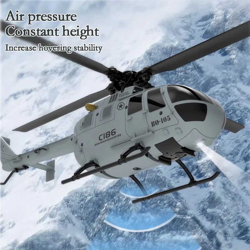 C186 PRO RC helicopter 2.4G 4 Ch 4 propeller 6-axis electronic gyroscope for stable remote control of RC childrens toys W240830