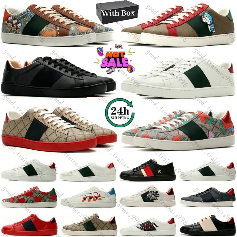 With Box Designer Walking sneakers Platform Low men's and women's shoes Casual Dress Sneakers white green red stripes men's and women's Sports casual shoes