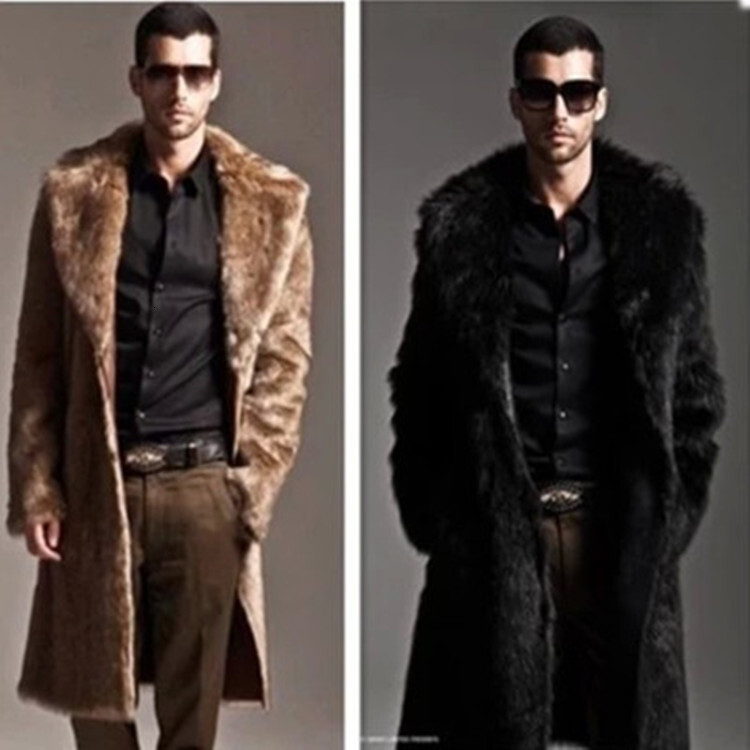 Fur Coat Thickened Warm Long Fur Coat Imitation Fur Coat Mens Long Mink Coat